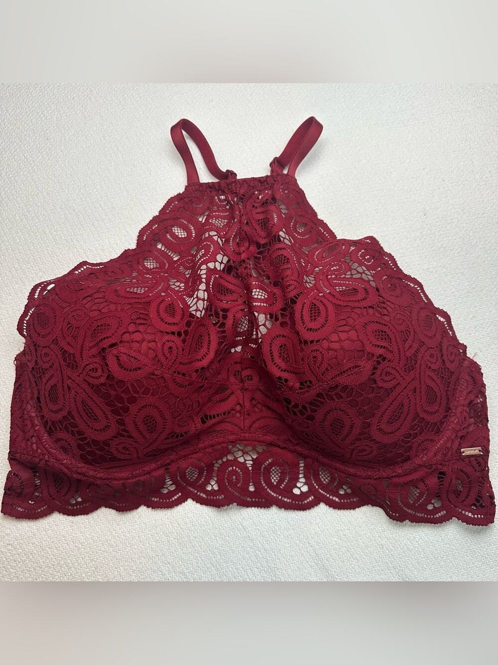 VS PINK Maroon Push-up Lace Bralette